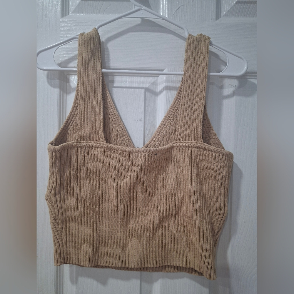 Kittenish Tan Ribbed Tank Top - Picture 3 of 6